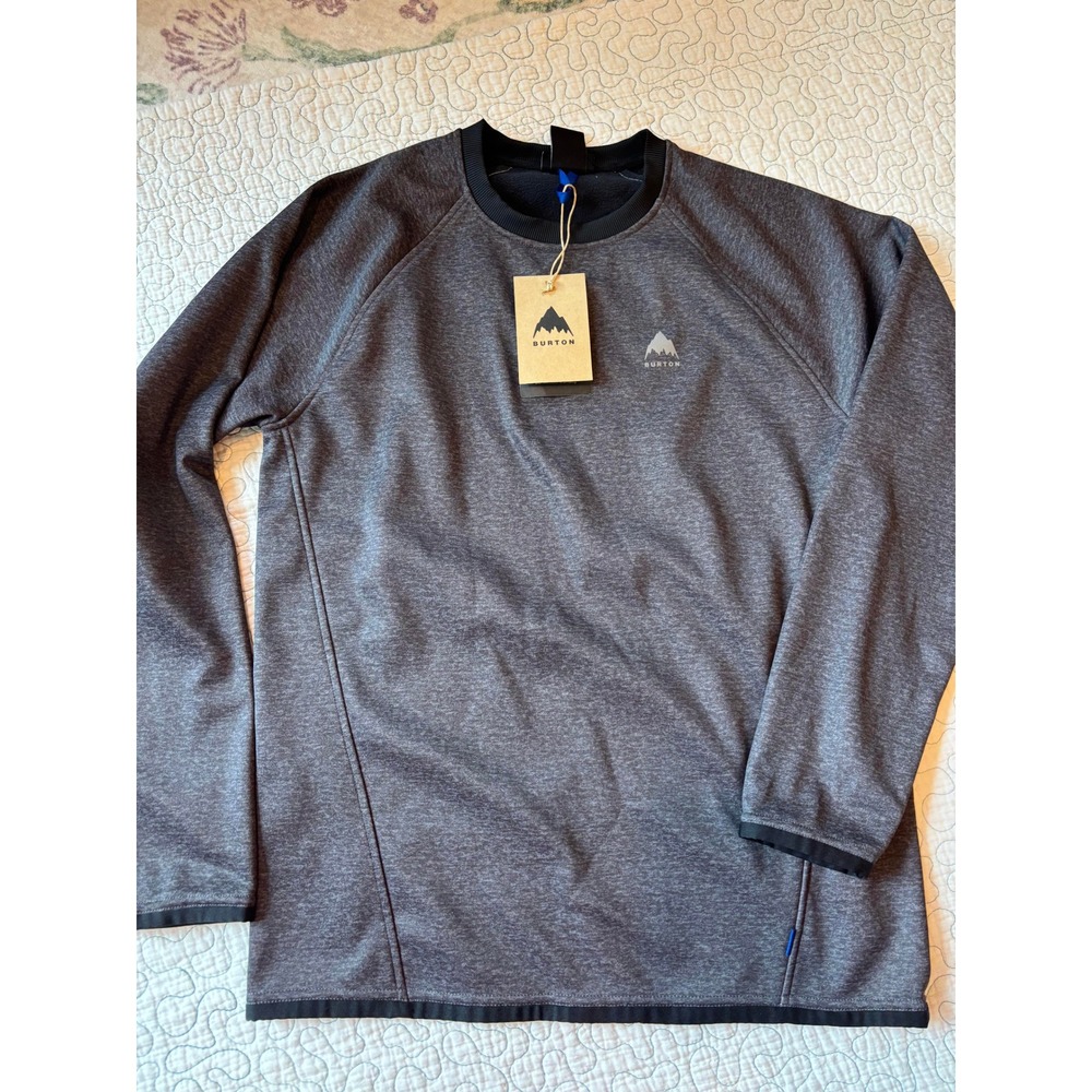 Burton Mens Crown WPF Crew Sweatshirt True Black Heather Size Medium